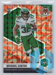2021 Panini Mosaic #335 Michael Carter Orange Reactive New York Jets RC